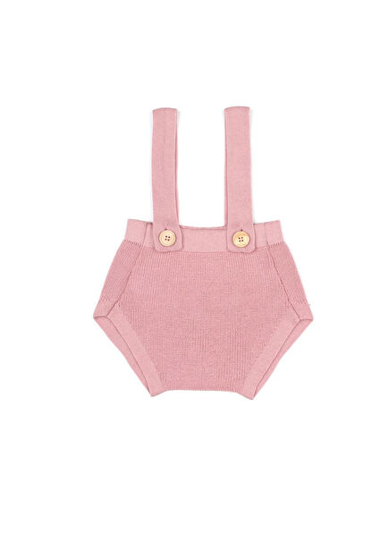 Organik Pamuk Pembe Kız Bebek Kısa Tulum 