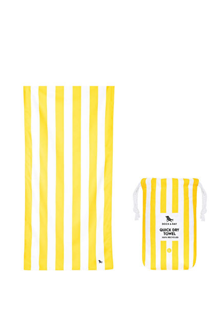 Cabana Boracay Yellow Çizgili Ekstra Büyük Boy Unisex Plaj Havlusu 90 x 200 cm