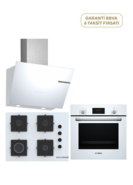 Beyaz Ankastre Set HBF512BW1T - POP7C2P30O - DWK66PJ20T / Ocak 67 cm !!