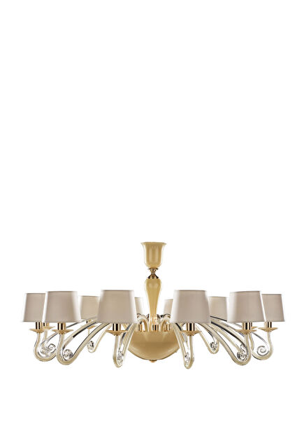 Azucena Bohemia Crystal Gold-Colored Capped Metal Chandelier