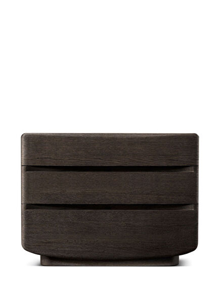 Glow Black Oak Wooden Bedside Table