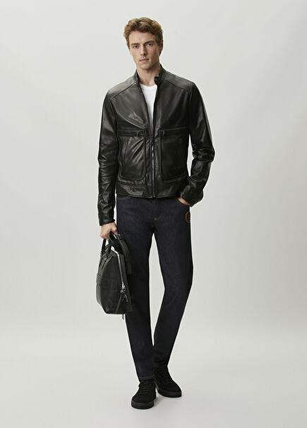 Slim Fit Navy Blue Jeans