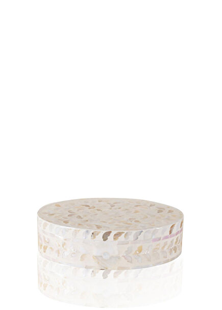 Sedef Seramik Yuvarlak Dekoratif Kutu 30 x 23 cm