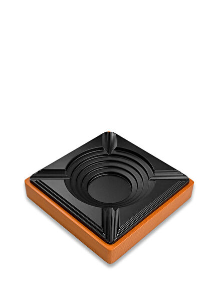 Black Wooden Square 4-Piece Cigar Ashtray