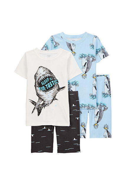 Renkli Erkek Çocuk 4'lü Pijama Seti