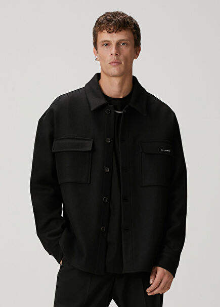 Black Wool Outer Shirt