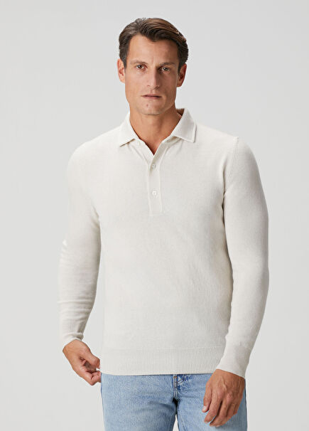 Beige Polo Cashmere Sweater