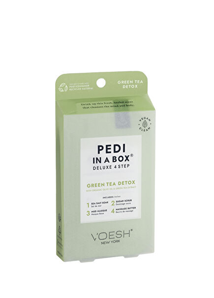 New York Pedi In A Box Deluxe Green Tea Detox 4-Step Pedicure Set