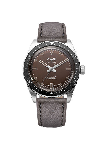 Skindiver Brown Gri Deri Erkek Kol Saati BAC213