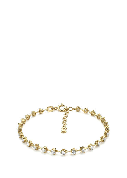 Cripsy Diamond Stone 14K Gold Women's Bracelet