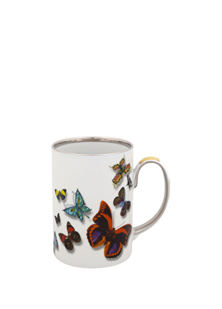 Butterfly Parade White Porcelain Mug