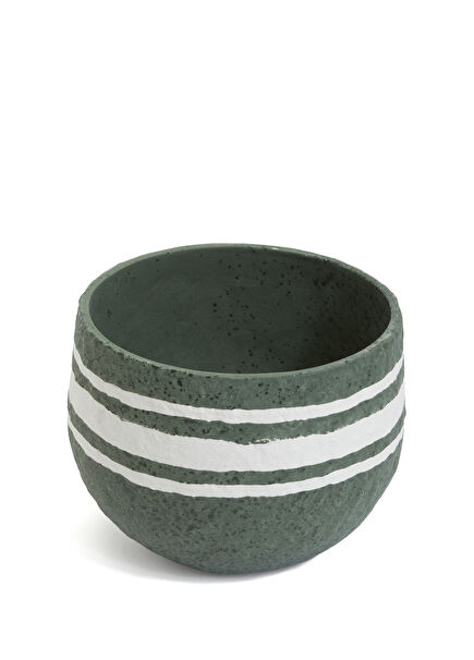 White Green Flower Pot