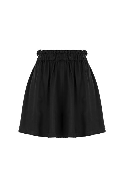 Soho Black Elasticated Loose Fit Women's Shorts