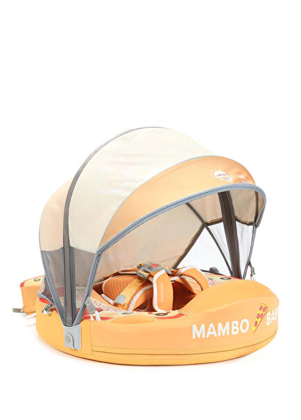 Pizza Patterned Safety Canopy and Foot Support Baby Swim Ring