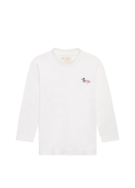 Sign Stitch Tee Beyaz Uzun Kollu Unisex Çocuk T-shirt