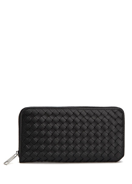 Black Grey Men's Leather Wallet