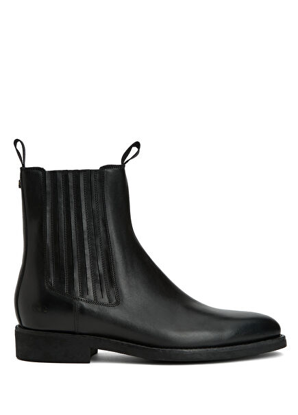 Black men's leather boots
