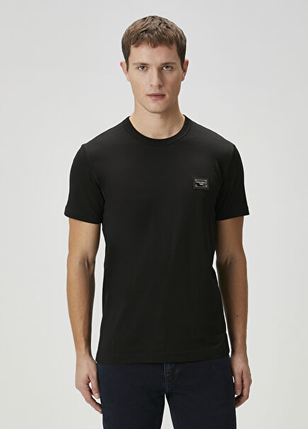 Black Logo Patched T-Shirt