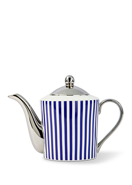 Aunty Teapot Blue Silver Porcelain Teapot