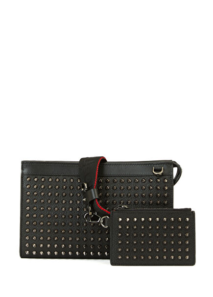 Funky Black Men's Leather Crossbody Bag