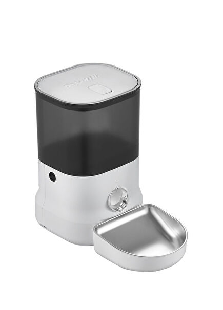 Beyaz Çelik Wifi Akıllı Kedi Köpek Mama Kabı 4 lt