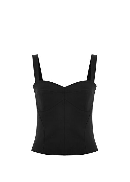 Avery Dark Brown Strappy Women's Corset Blouse