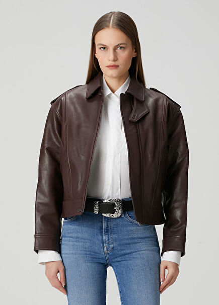 Kimo Burgundy Leather Jacket
