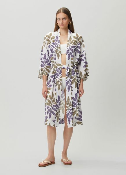 White Patterned Kimono