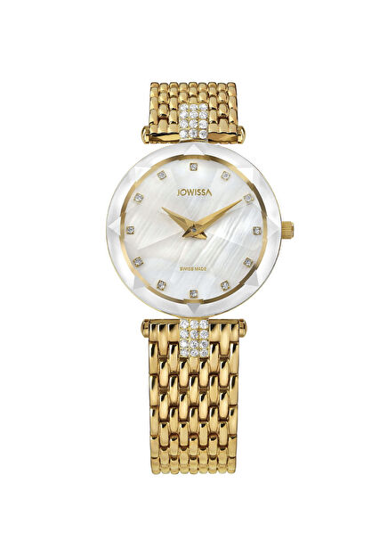 Facet Strass Swiss Made Gold Steel Women's Watch