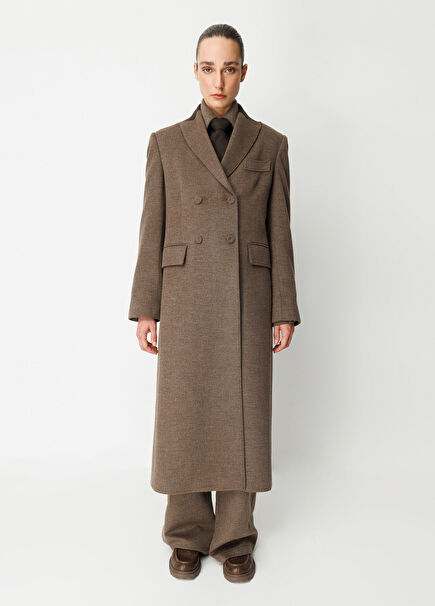 No18 Soho Brown Double Breasted Women's Coat