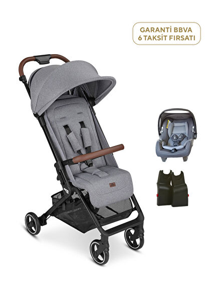 Ping Tin Two Jixy Anthracite Infant Car Seat with Cabin Size Tin Travel System Baby Stroller