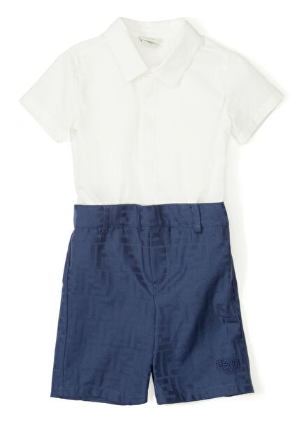 Navy Blue White Baby Boy Jumpsuit