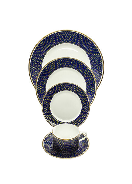 Antler Trellis Midnight Porcelain Single Person Dinner Set