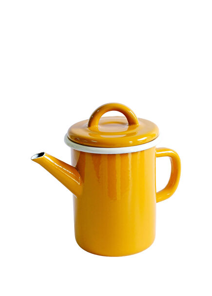 Altın Sarı Emaye Silindir Demlik