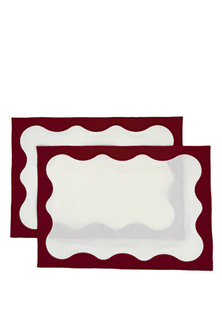 Nora Burgundy Linen Rectangular Set of 2 American Service