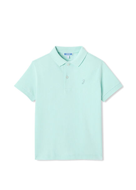 Mint Pamuklu Polo Yaka Kısa Kollu Erkek Çocuk T-Shirt