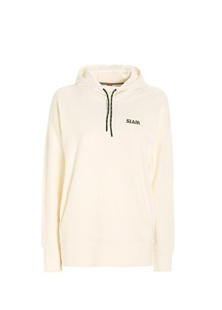 Deck Ws Beyaz Kapüşonlu Kadın Sweatshirt