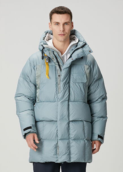 Light Blue Hooded Coat