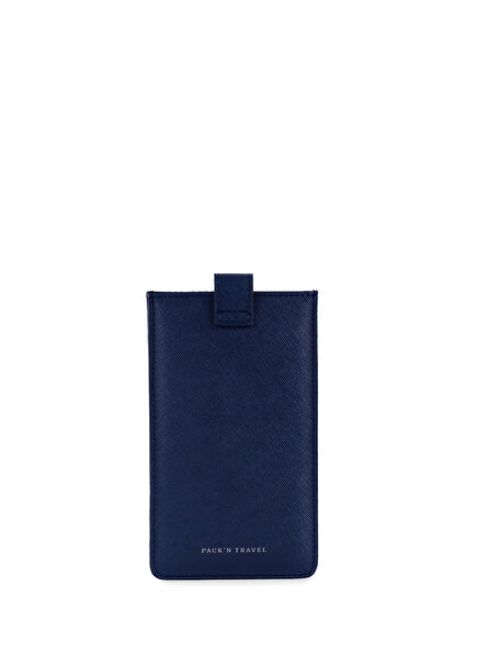 Navy Blue Leather Unisex Eyeglass Case