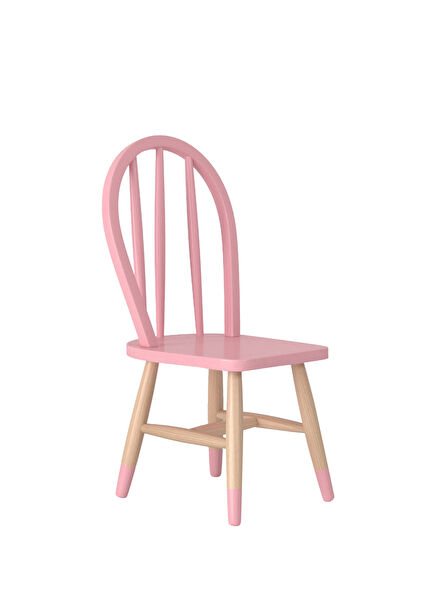 Pembe Ahşap Çocuk Sandalyesi