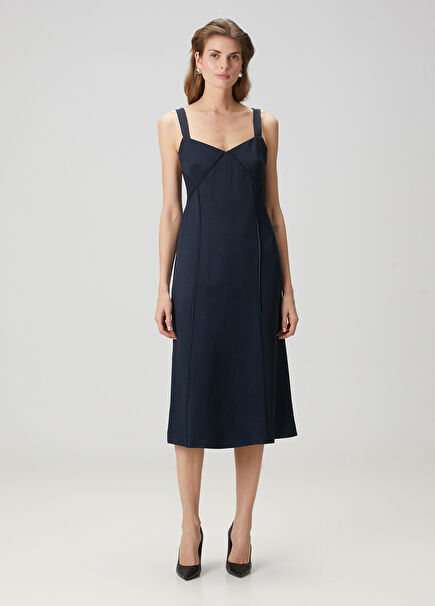 Delini Navy Blue Midi Dress