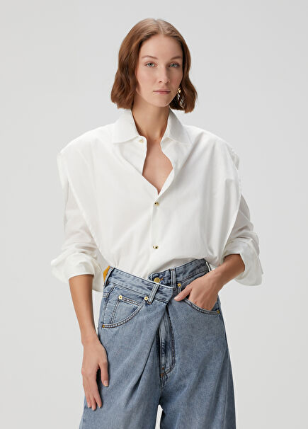 Blanca White Poplin Shirt