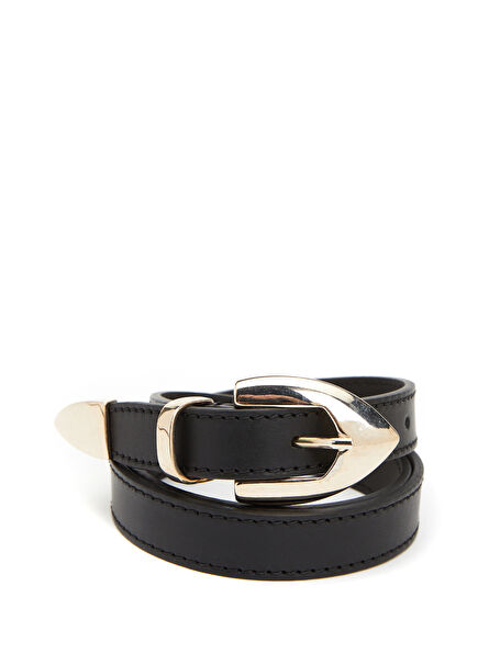 Black Women's Leather Belt