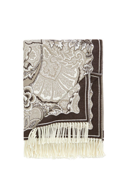 Bloom Beige Wool Throw