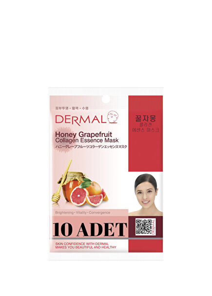 Honey Grapefruit Collagen Extract Brightening and Revitalizing 10-Pack Face Mask