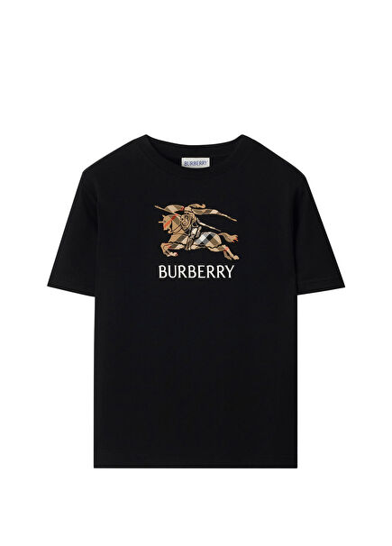 Cedar Knıght Baskılı Siyah Kısa Kollu Unisex Çocuk T-Shirt