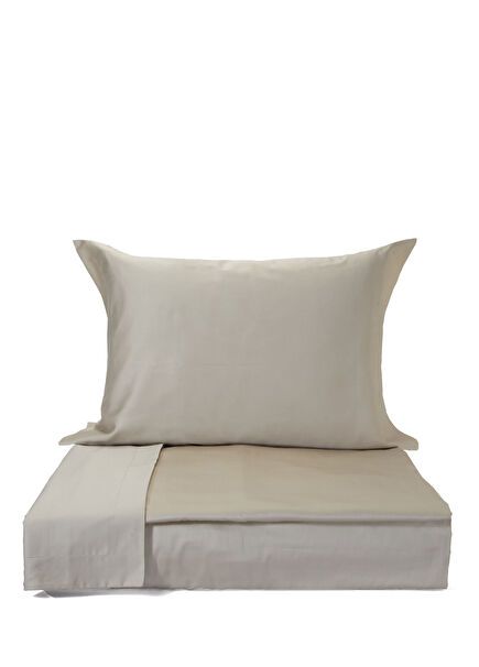 Trecento Koyu Bej Pamuk Saten Nevresim Takımı