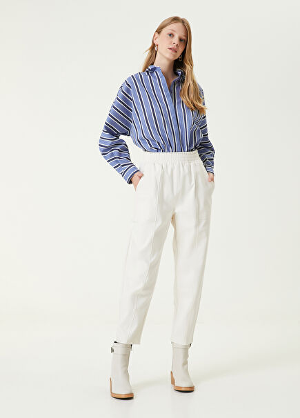 Ekru Slouchy Pantolon