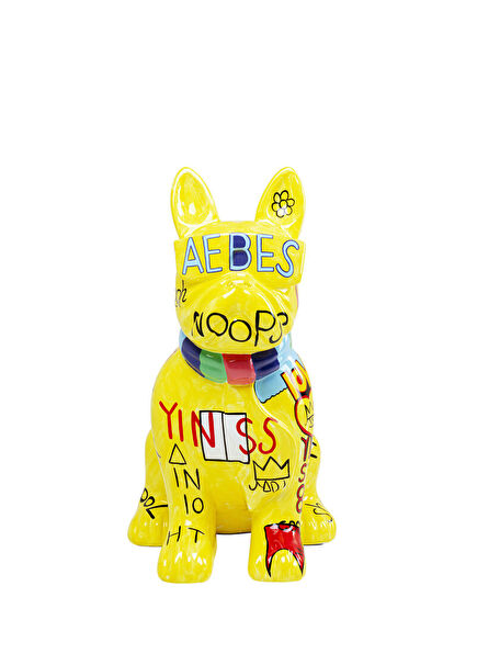 Deco Figurine Graffiti Sarı Köpek Figür 122cm