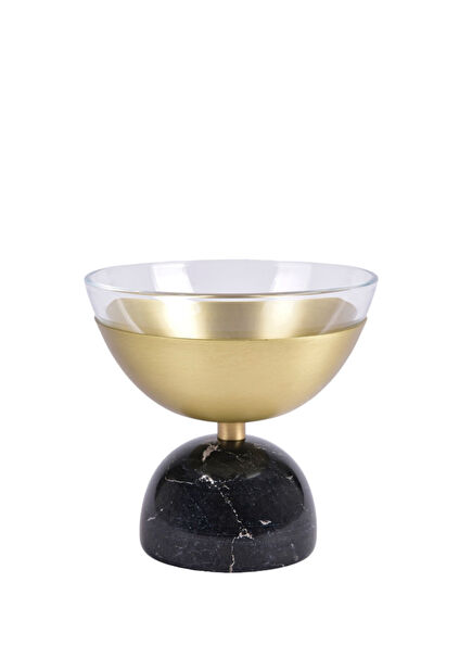 Ola Pirinç Mermer Dekoratif Kase 13 cm